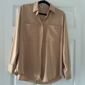 Fashion nova tan camel button down